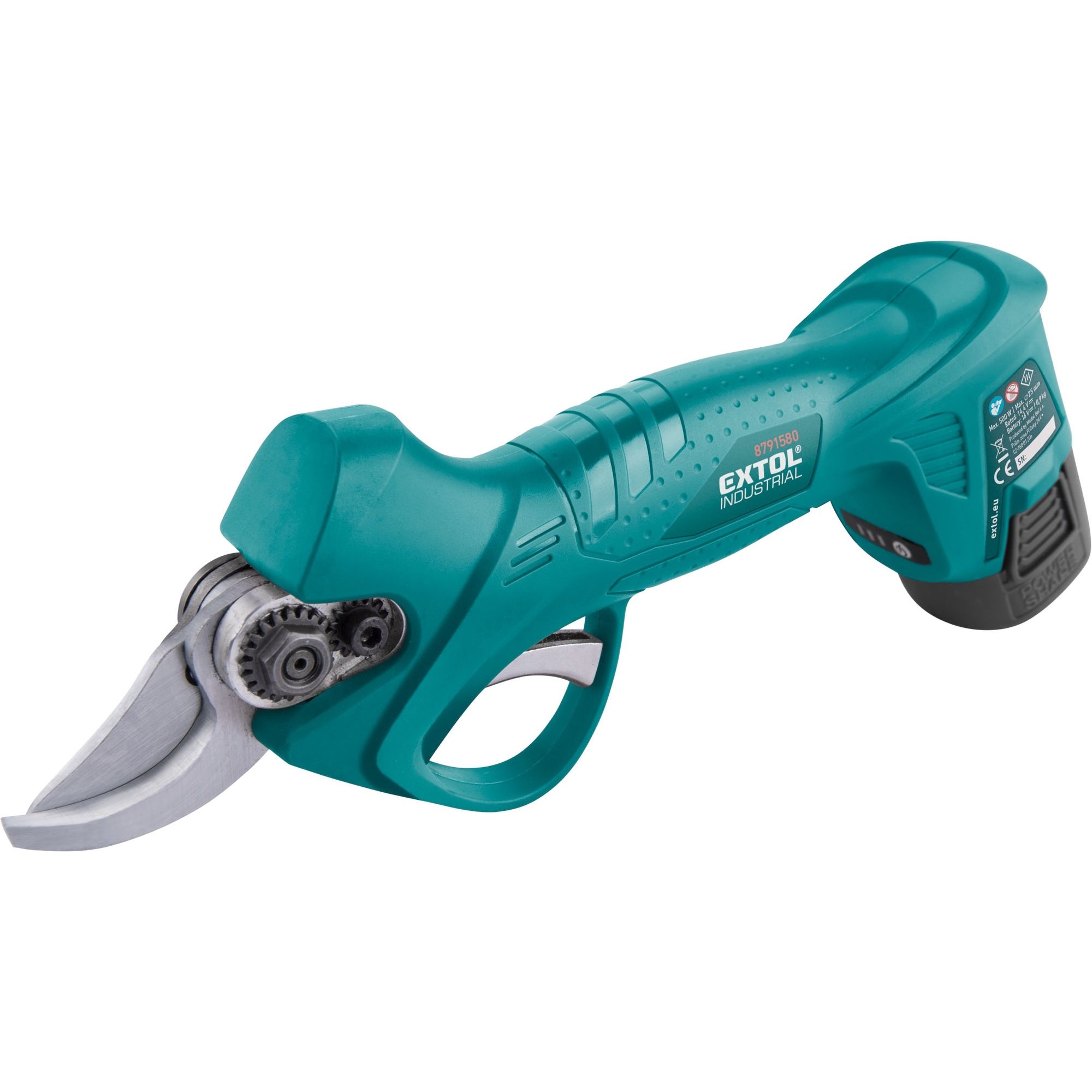 AKU nůžky na větve, 2,5cm, 16V, 2000mAh, 2 bat. + nab., EXTOL INDUSTRIAL