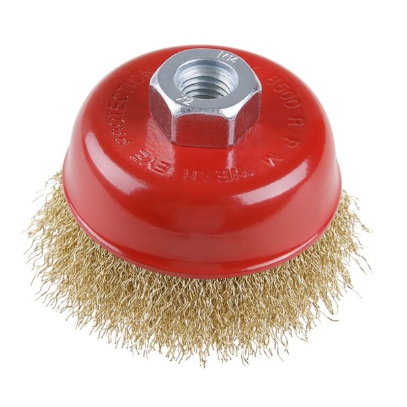 Kartáč rotační hrnkový, 85mm, vlnitý pomosazený, M14, FESTA