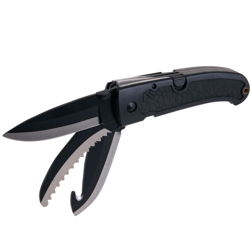 Nůž zavírací, 3 funkce, ocel, rukojeť plast+guma, 20,5cm, FESTA