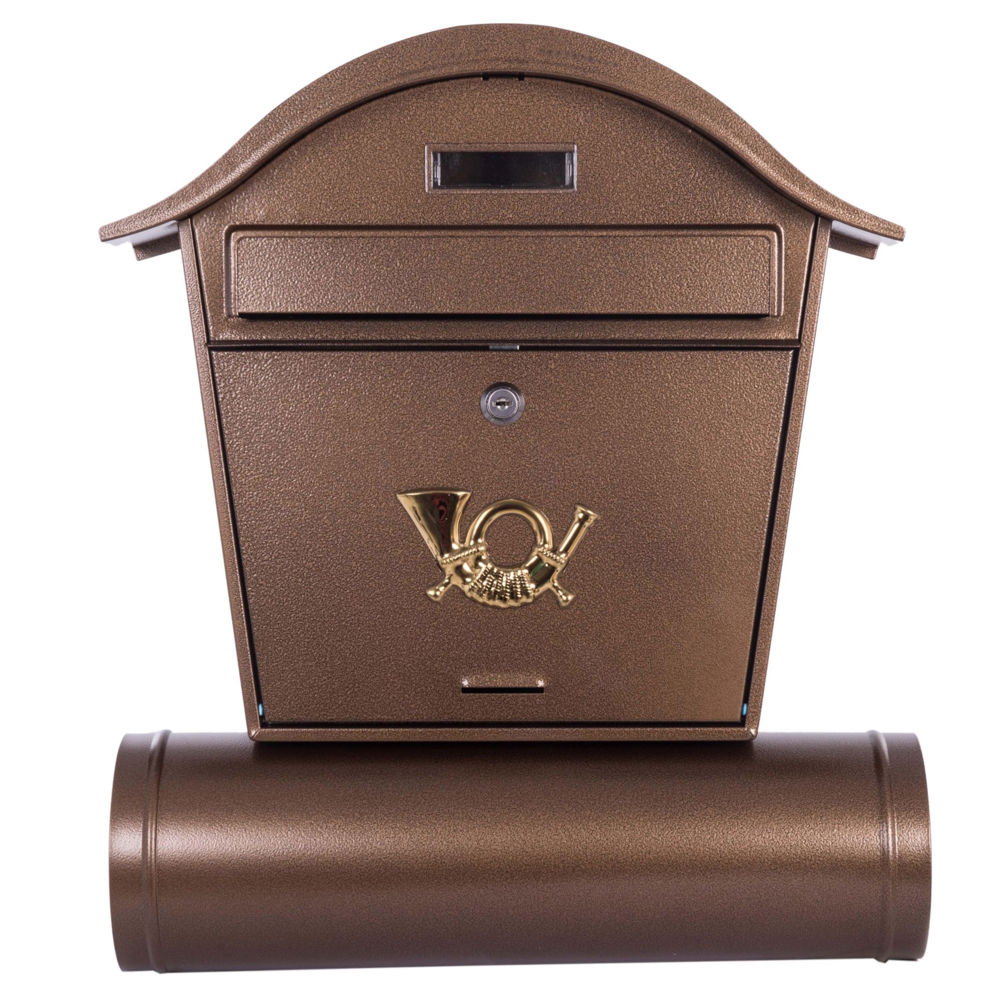Poštovní schránka hnědá, kulatá stříška, 460x135x410mm, ST 103