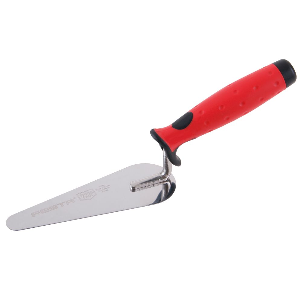 Zednická lžíce kočičí jazyk, 140mm, nerez, gum. rukojeť, FESTA