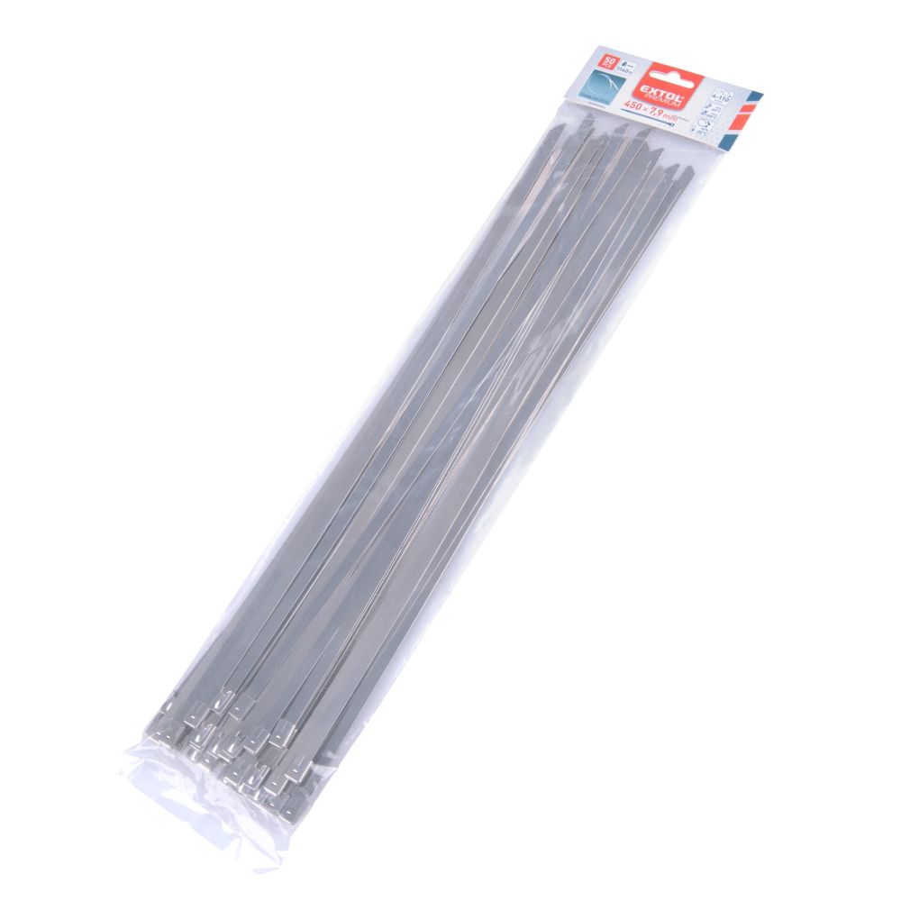 Pásek stahovací NEREZ, 450 x 7,9mm, balení 50ks, EXTOL PREMIUM