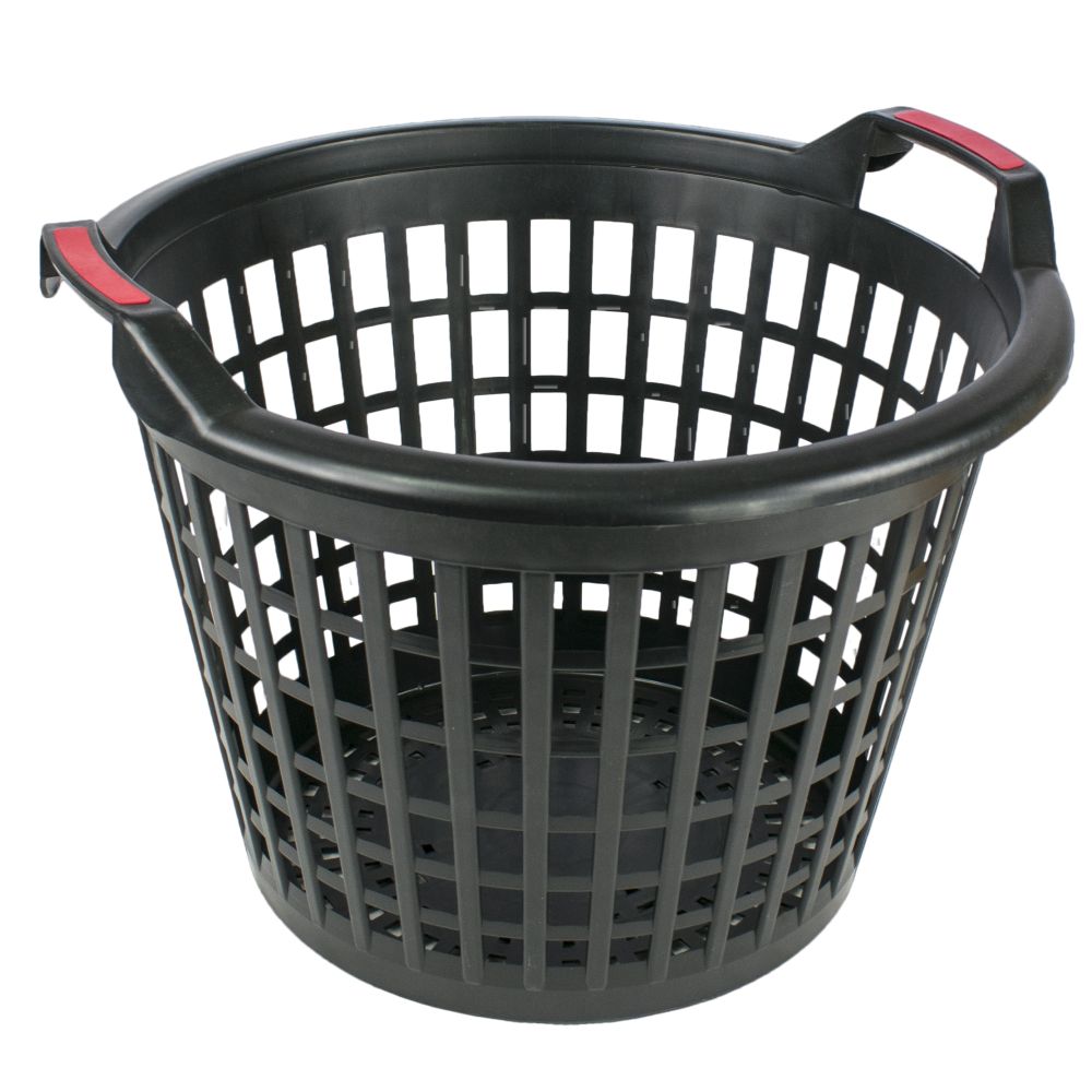 Koš zahradní, plastový, 32L, kulatý, černý