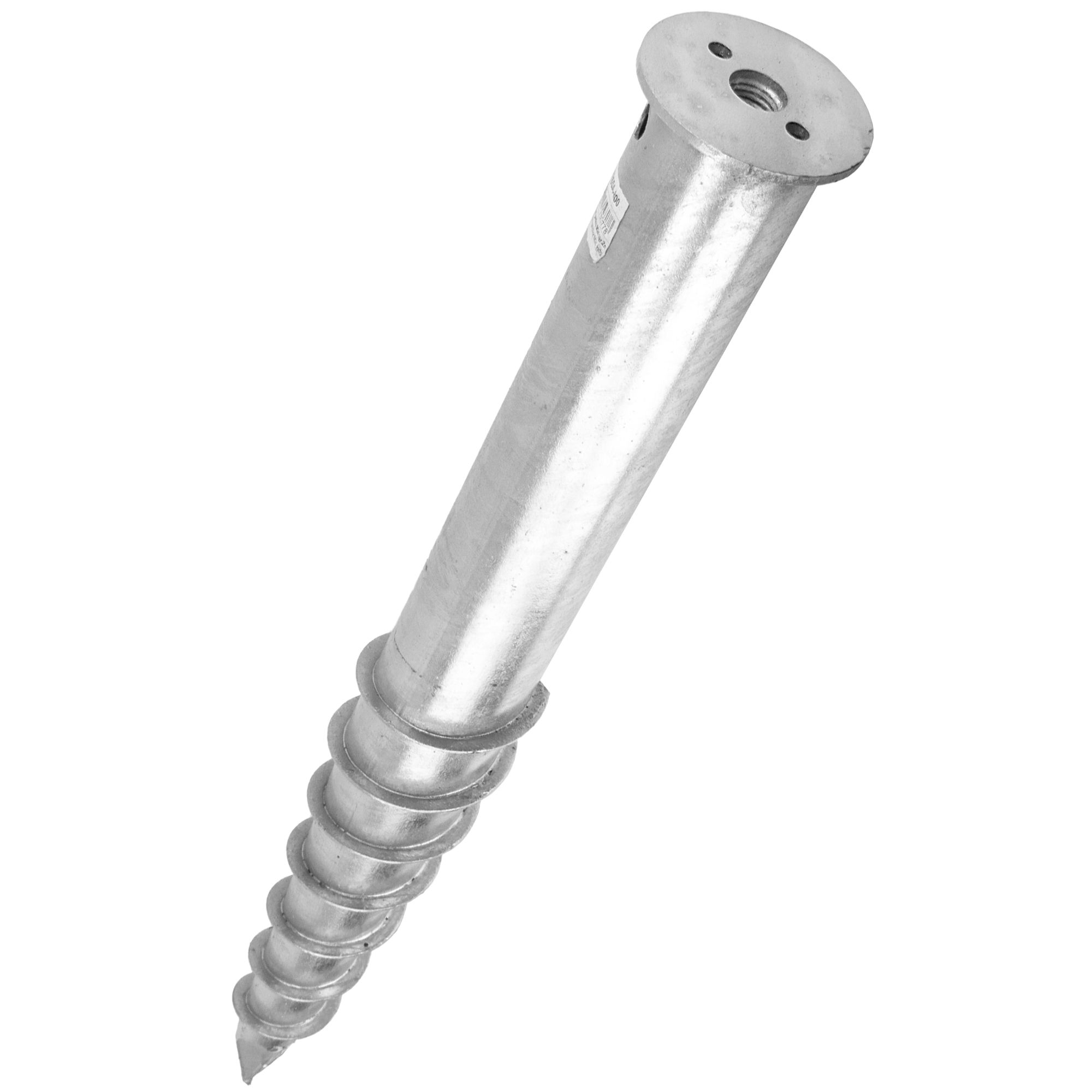 Zemní vrut se závitem M24, 76 x 800mm, ZN