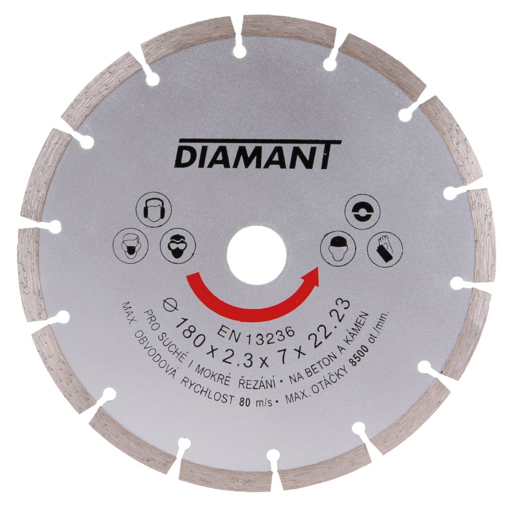 Kotouč diamantový, segmentový, 180mm, 22,2mm