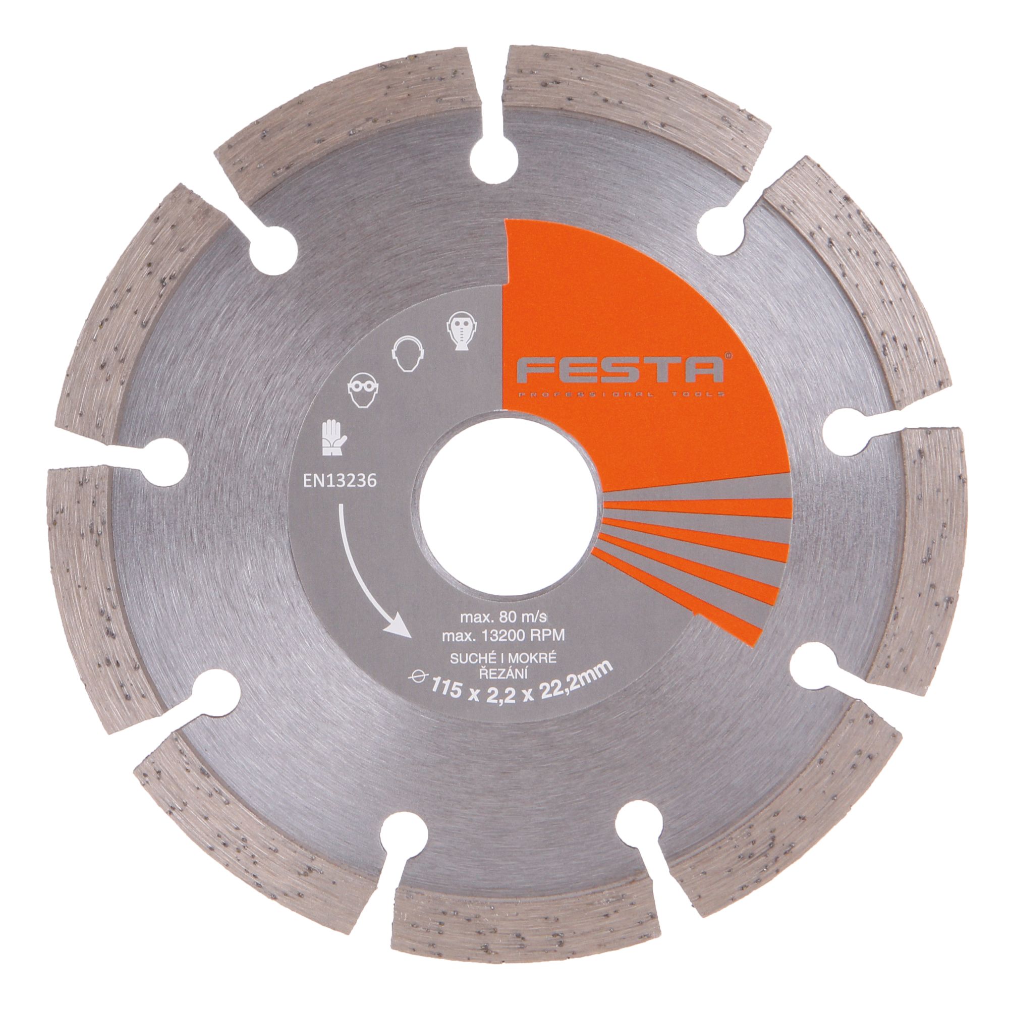 Kotouč diamantový, segmentový, 115mm, 22,2mm, FESTA