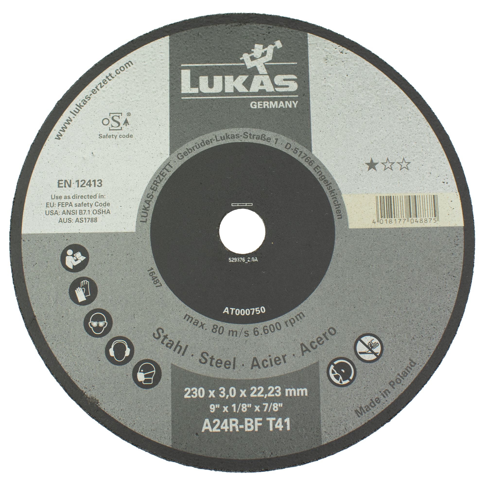 Kotouč řezný, 230 x 3,0mm, A24R-BF, LUKAS