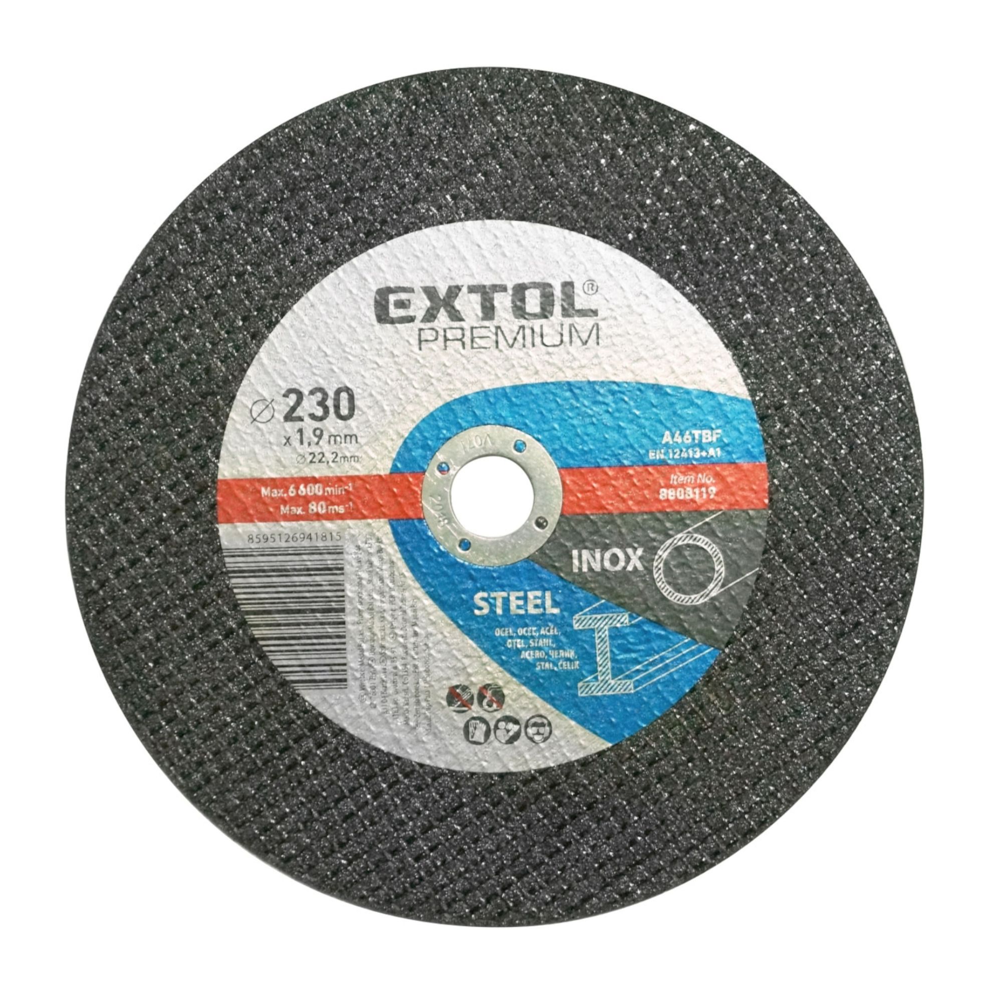Kotouč řezný, 230 x 1,9mm, ocel + nerez, EXTOL PREMIUM