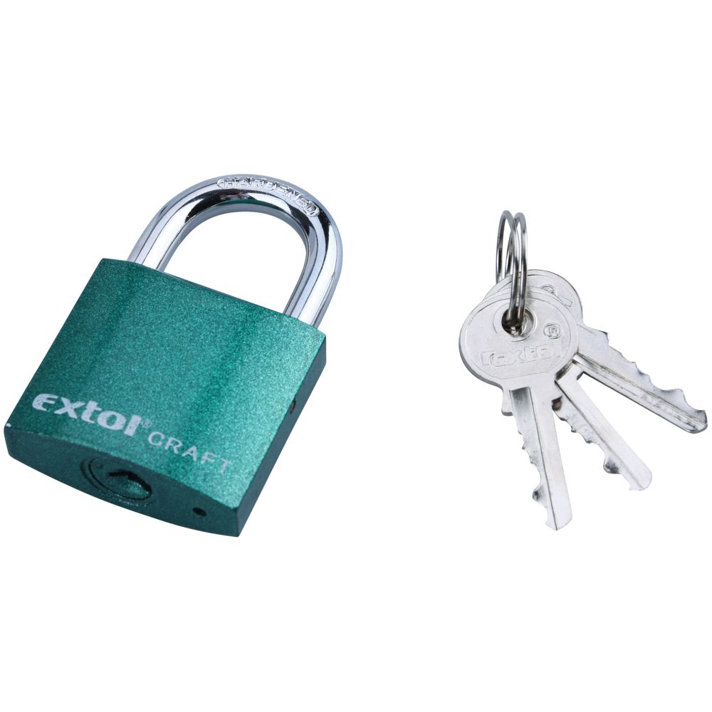 Zámek visací, litina, 38mm, barevný, 3 kl., EXTOL CRAFT