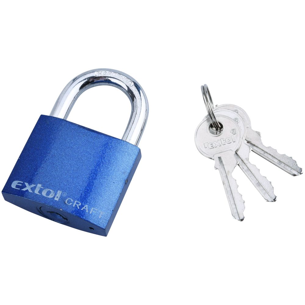 Zámek visací, litina, 50mm, barevný, 3 kl., EXTOL CRAFT