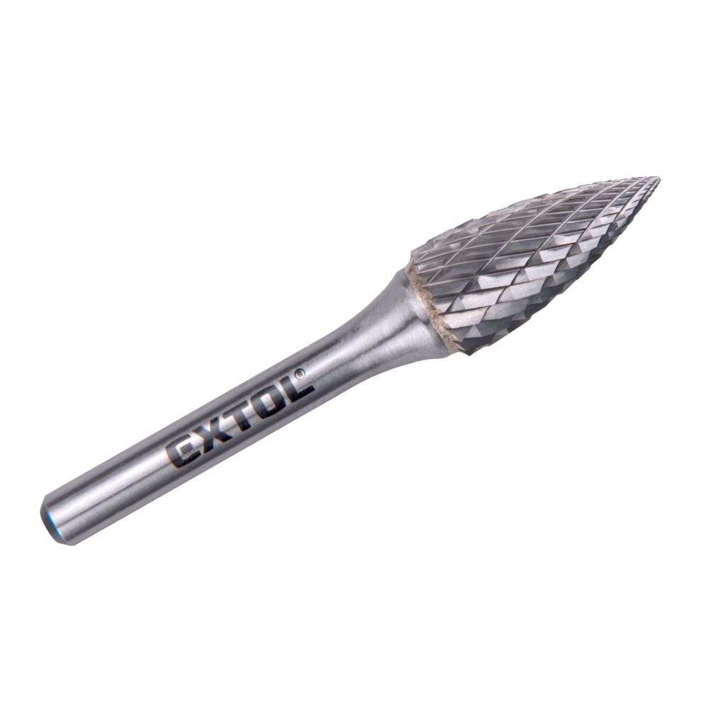 Fréza karbidová ostrý oblouk, 12×25mm, stopka 6mm, sek střední, EXTOL INDUSTRIAL