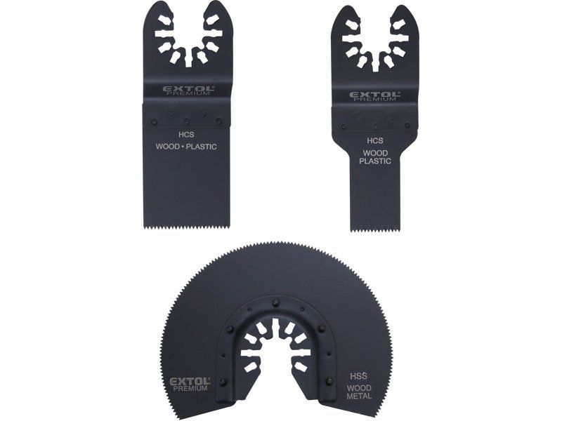 Sada nástrojů pro multifunkční brusku 3ks (HCS, HSS), EXTOL PREMIUM