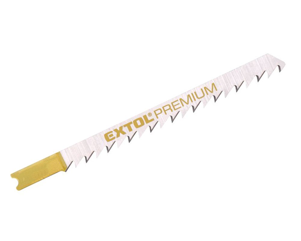 List do přímočaré pily, na dřevo, U-stopka, HCS, 75 x 1,2mm, 6TPI, 5ks, EXTOL PREMIUM T144D