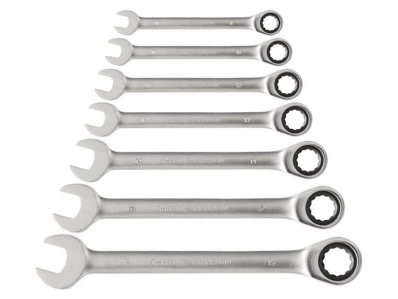 Klíče ráčnové, 8-19mm, 72 zubů, sada 7ks, EXTOL PREMIUM