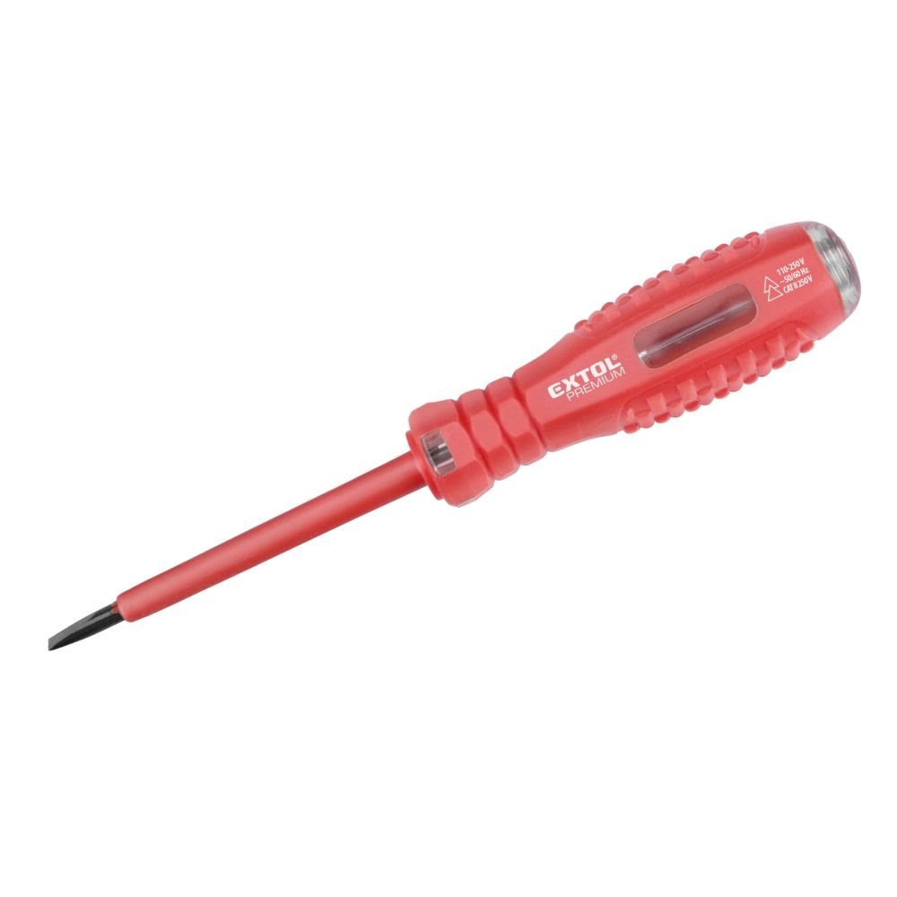 Zkoušečka napětí, PL 4,0mm, 160mm, 110-250V, AC, CAT II, EXTOL PREMIUM