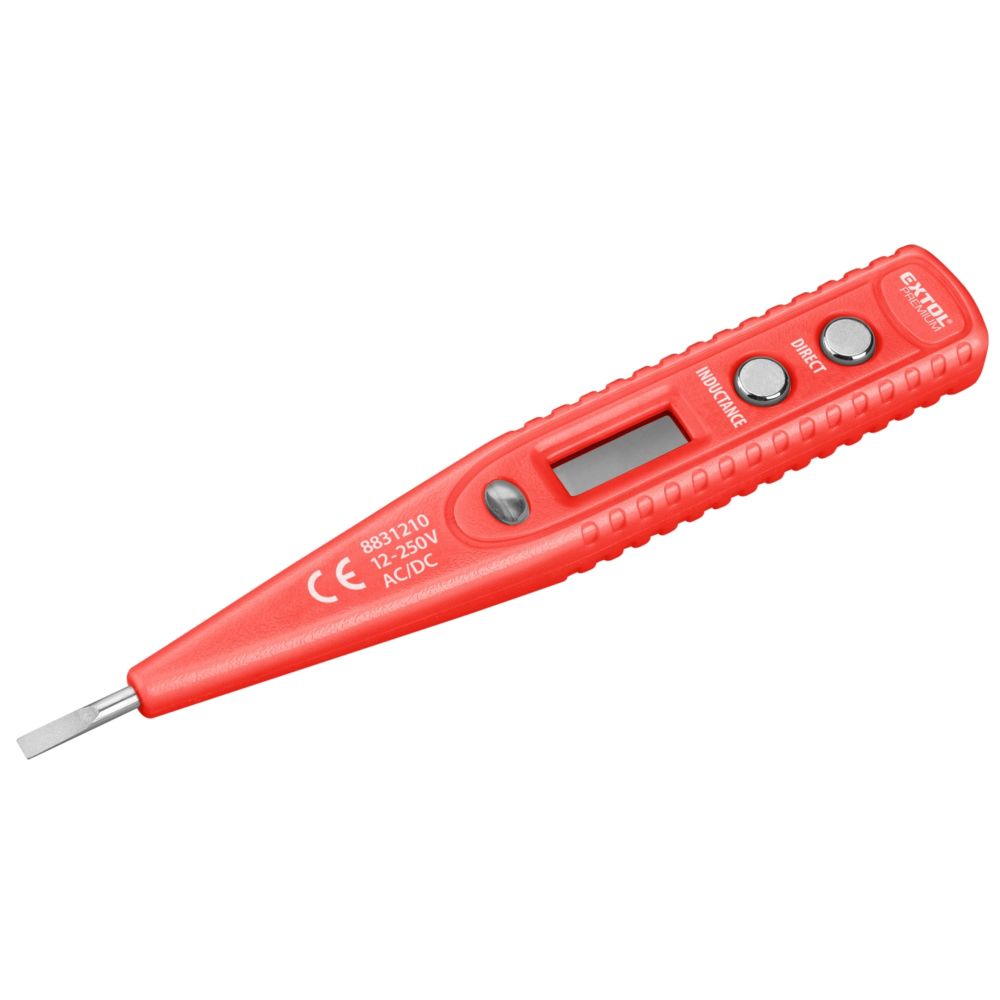 Zkoušečka napětí DIGI, PL 3,0mm, 146mm, 12-250V, AC/DC, EXTOL PREMIUM