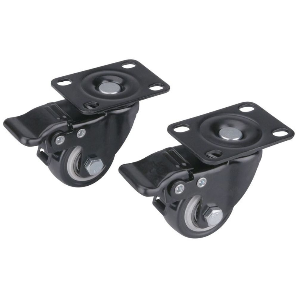 Kolečko pojezdové, 40mm, otočné+brzda, PVC, 30kg, sada 2ks, EXTOL PREMIUM