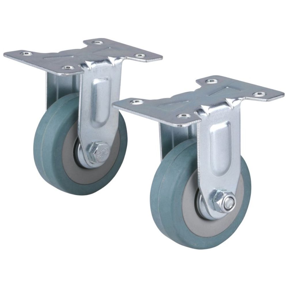 Kolečko pojezdové, 50mm, pevné, šedá pryž, 27kg, sada 2ks, EXTOL PREMIUM