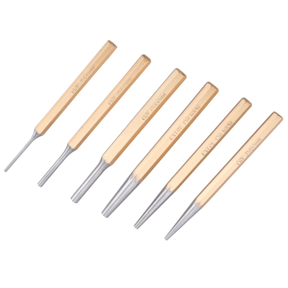 Průbojníky a vyrážeče závlaček, sada 6ks, v nylonovém pouzdře, EXTOL PREMIUM