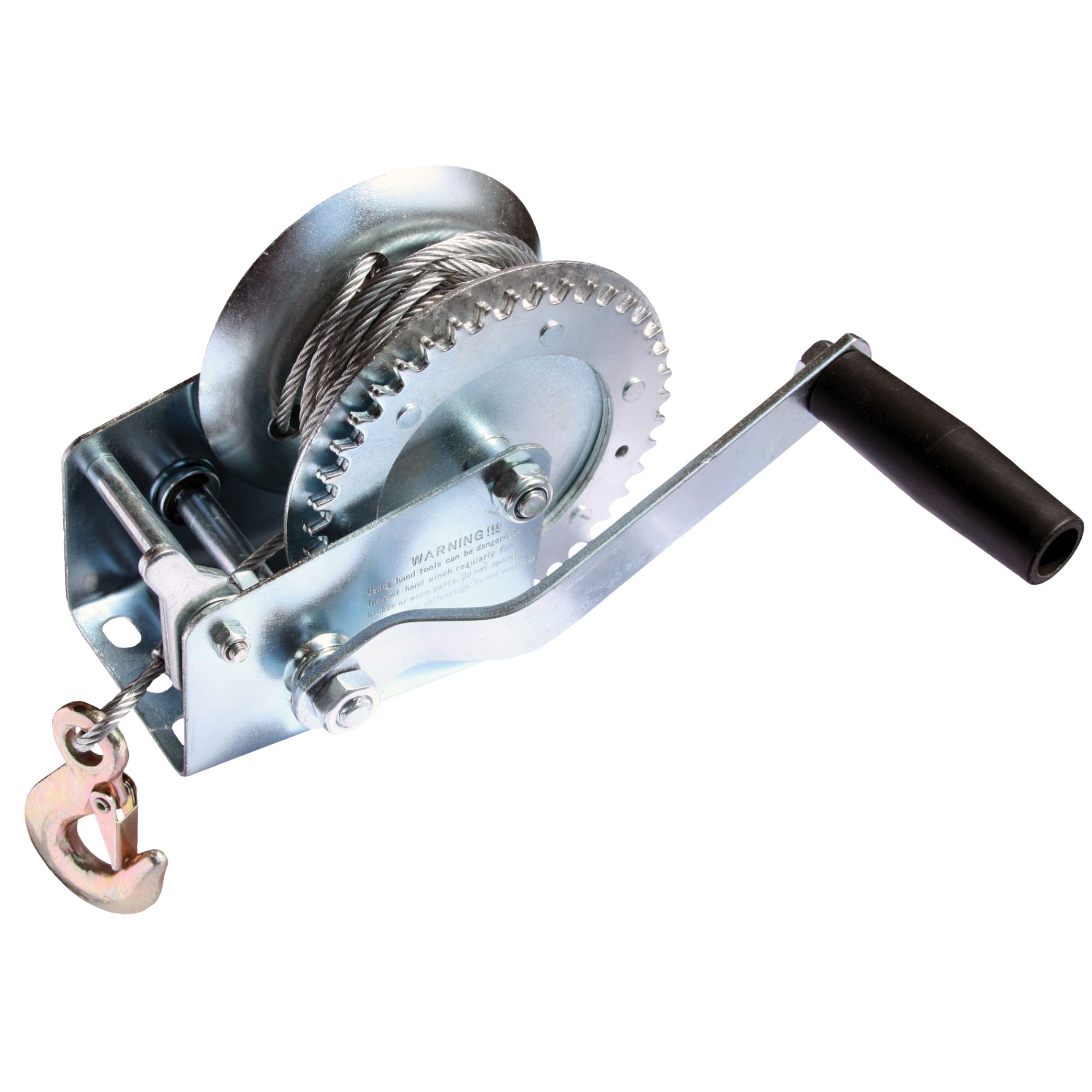 Lanový naviják ruční s hákem, 540kg, lano 8m