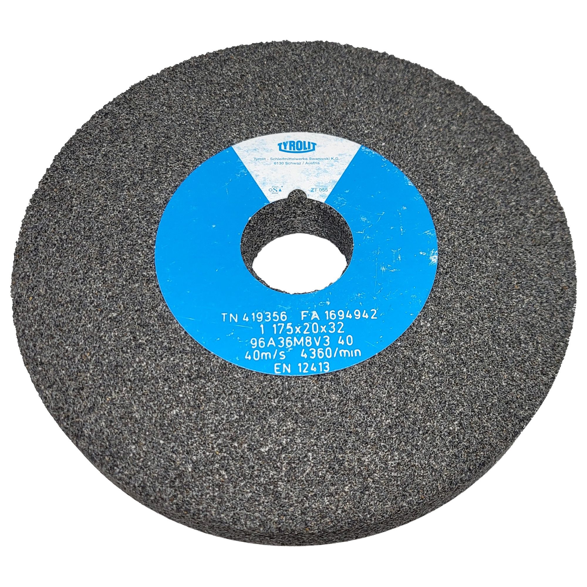 Brusný kotouč na stolní brusku, 175x20mm, otvor 32mm, P36, 96A36M8VC40, Tyrolit