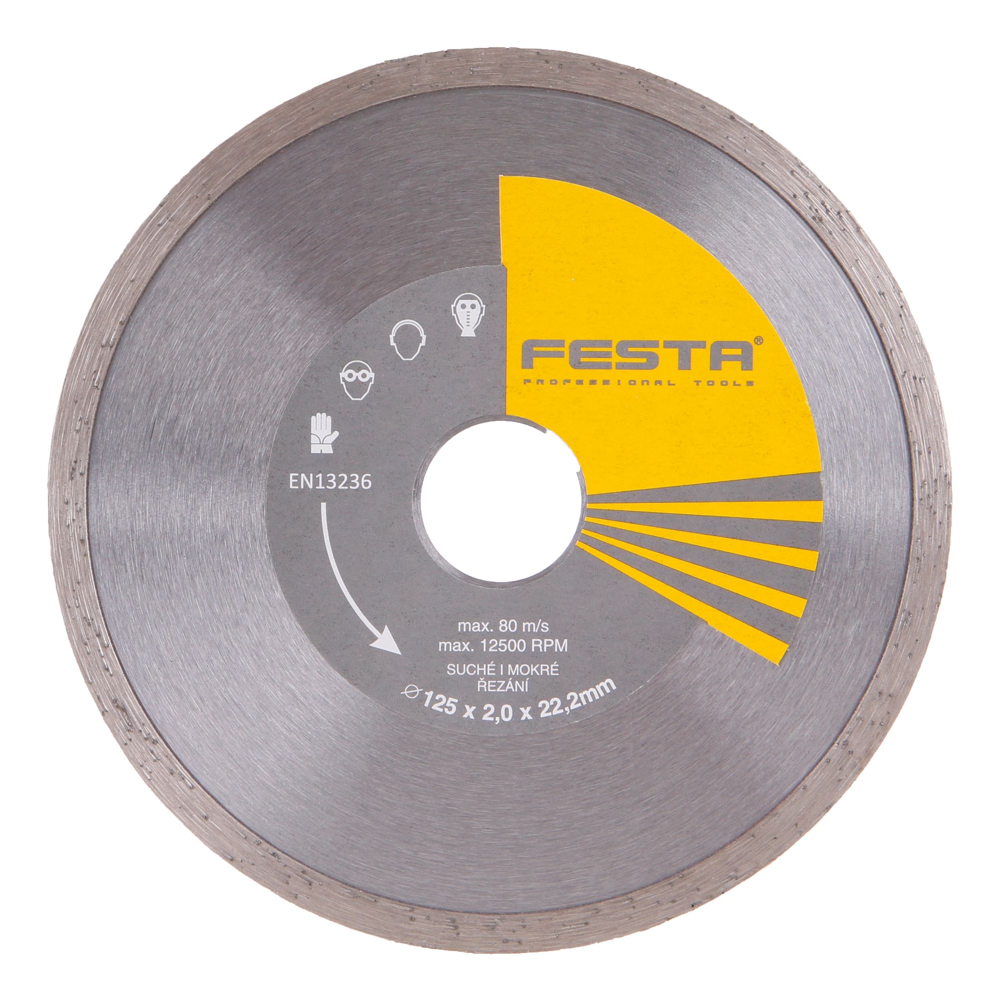 Kotouč diamantový, plný, 125mm, 22,2mm, FESTA