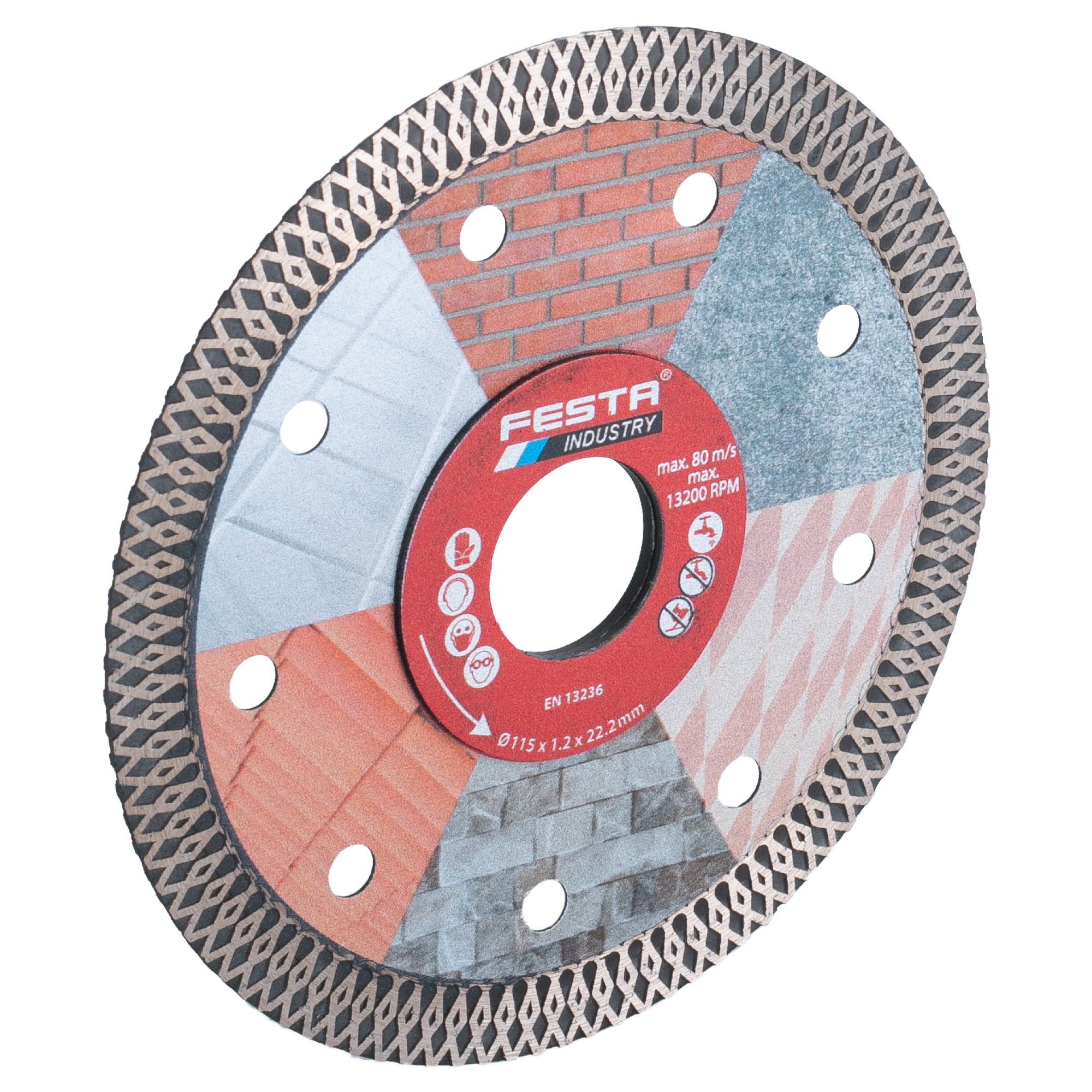 Kotouč diamantový, turbo Thin Cut, 115x1,2mm, 22,2mm, FESTA INDUSTRY