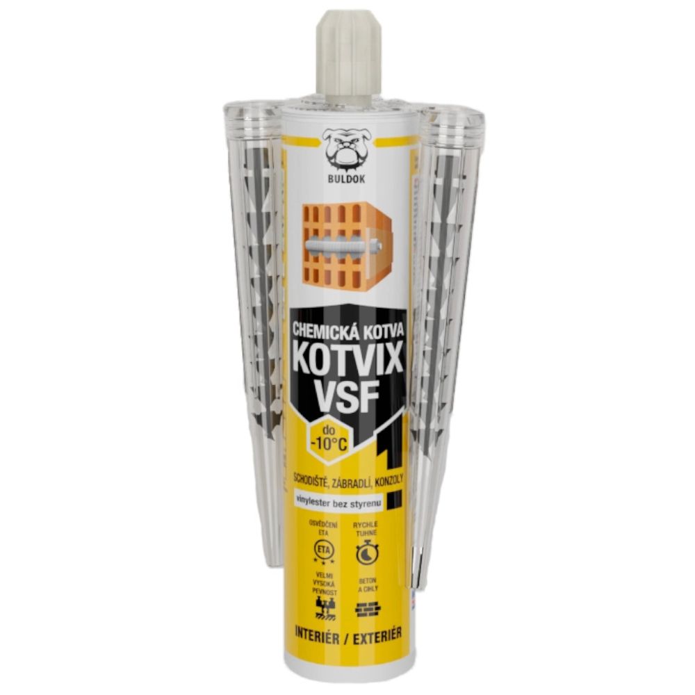 Chemická kotva, vinylester bez styrenu, KOTVIX VSF, 300ml, BULDOK
