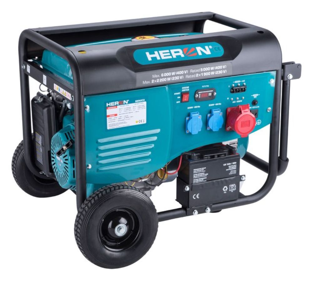 Elektrocentrála benzínová, 5,5kW / 13HP, 230 a 400V, el. start, HERON