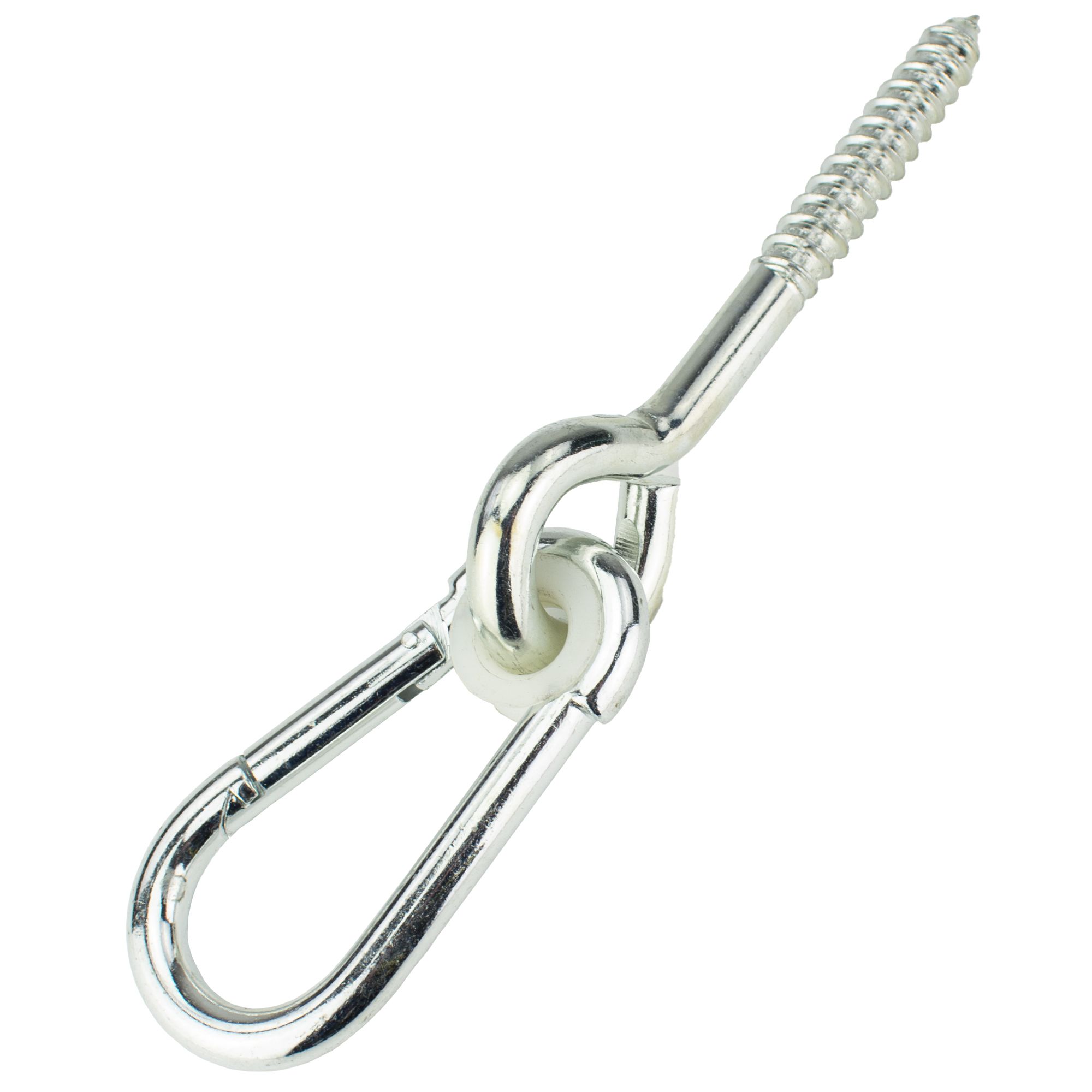 Hák houpačkový s karabinou a vrutem, 10,6x230mm, ZN