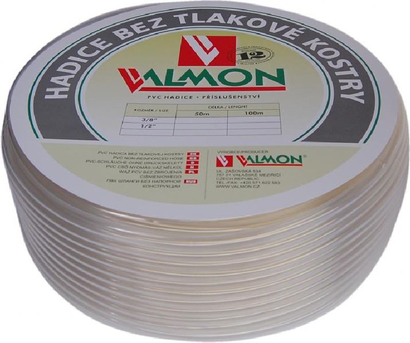 Hadice bez tlakové kostry pr. 1/4", 50m, průhledná, 2002, VALMON