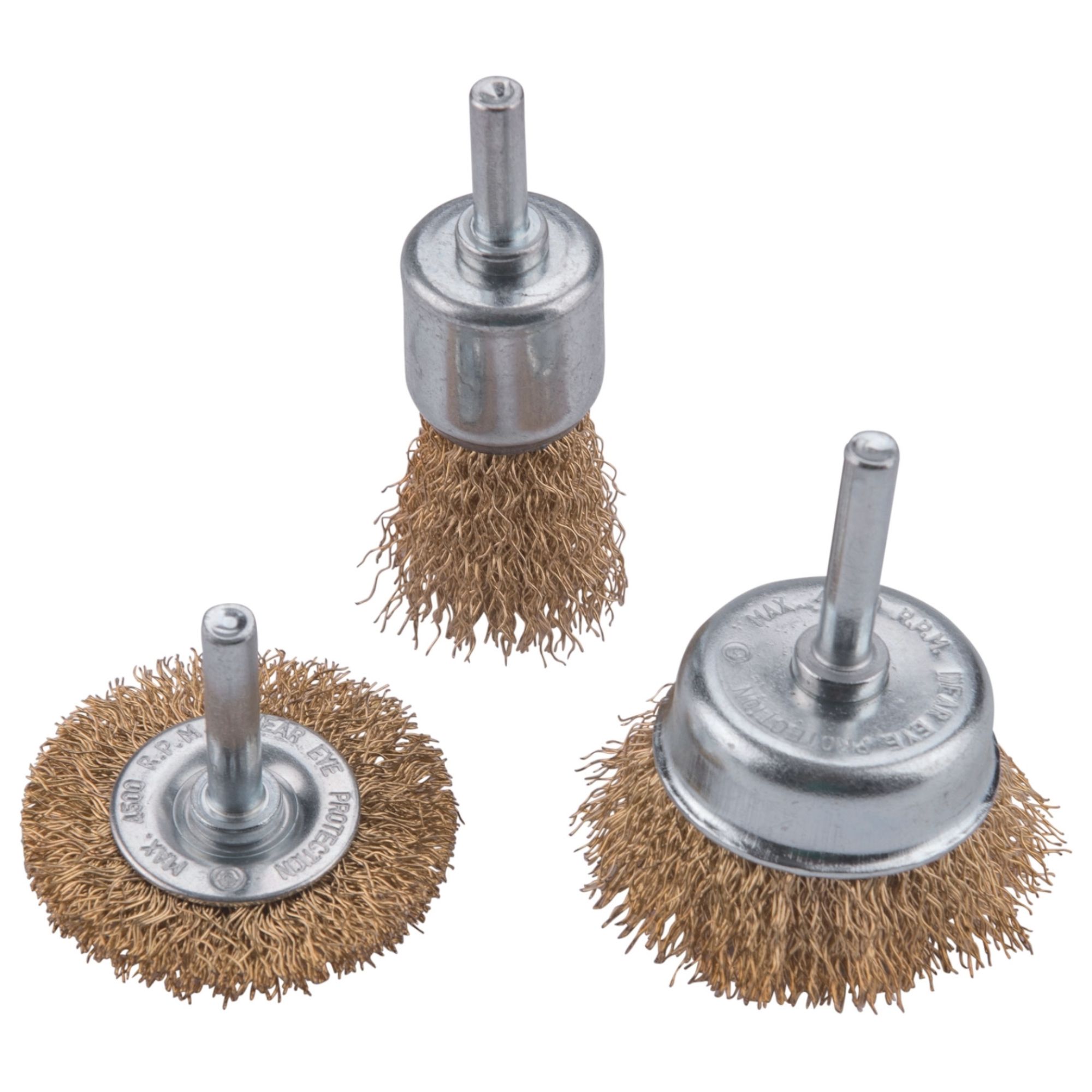 Kartáče rotační, pomosazené, sada 3ks, do vrtačky, EXTOL CRAFT