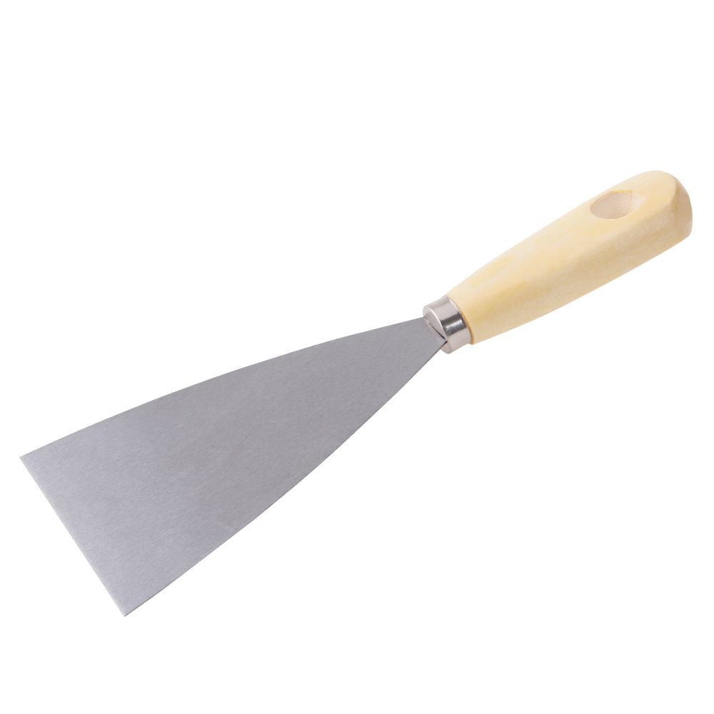 Špachtle ocelová, 80mm, dřevěná rukojeť
