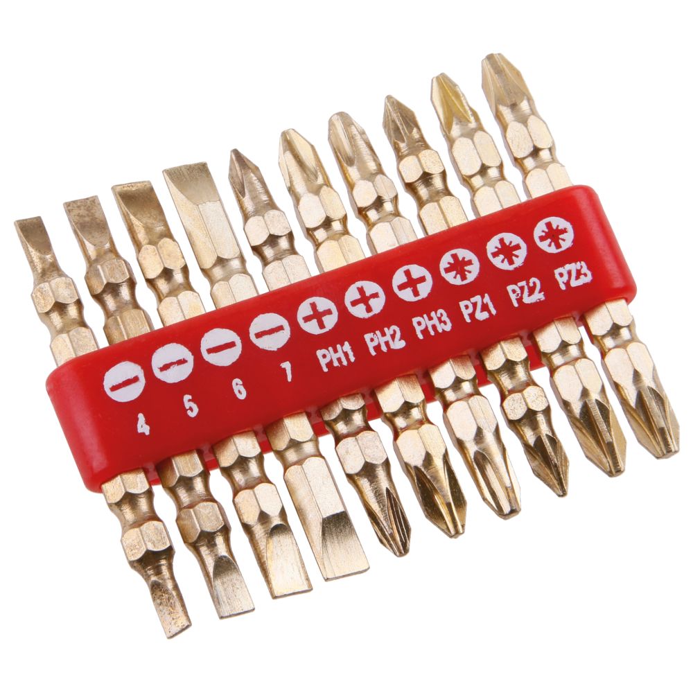 Sada bitů, oboustranné, 10ks, CrV TiN