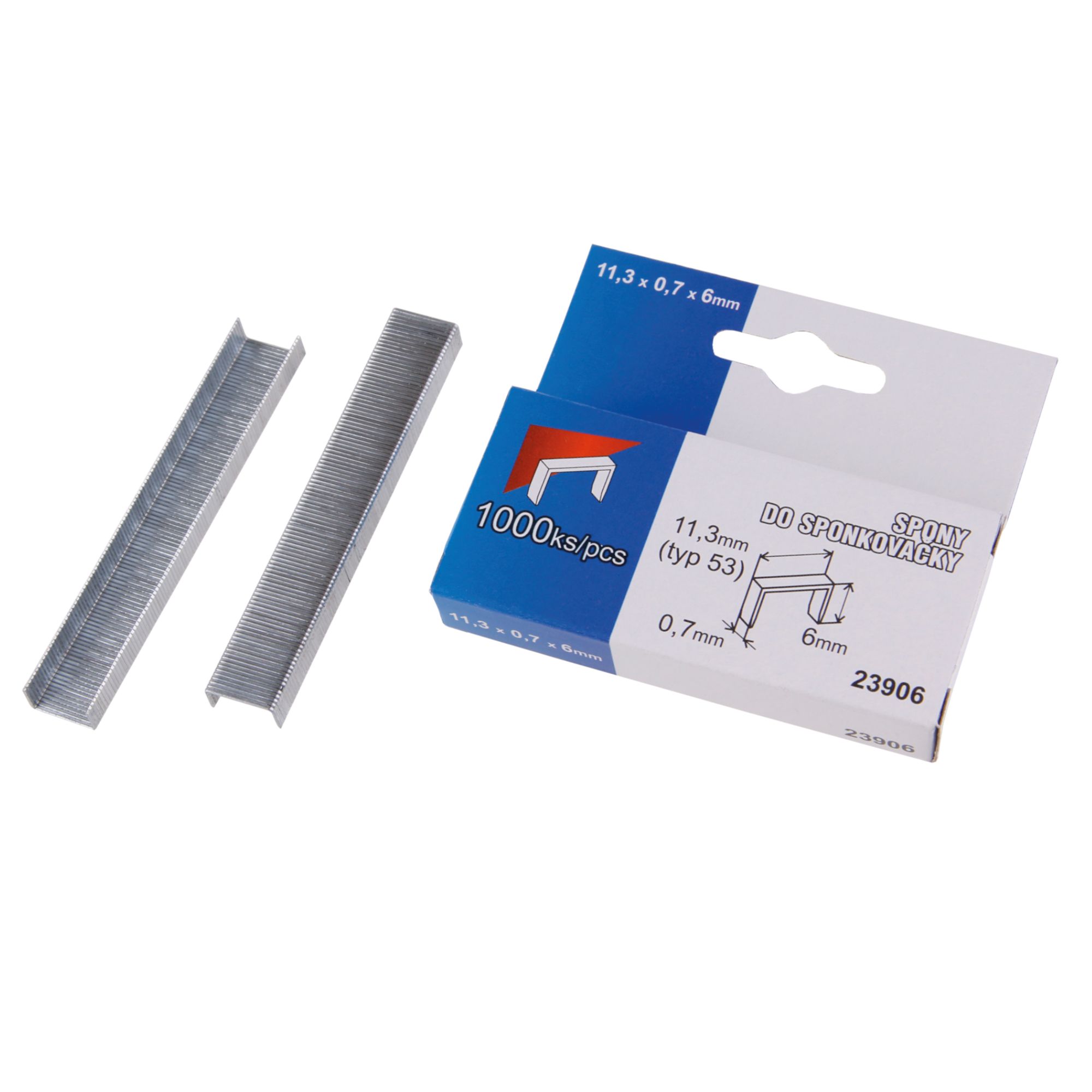 Spony 11,3 x 0,7mm, 6mm, balení 1000ks, typ 53