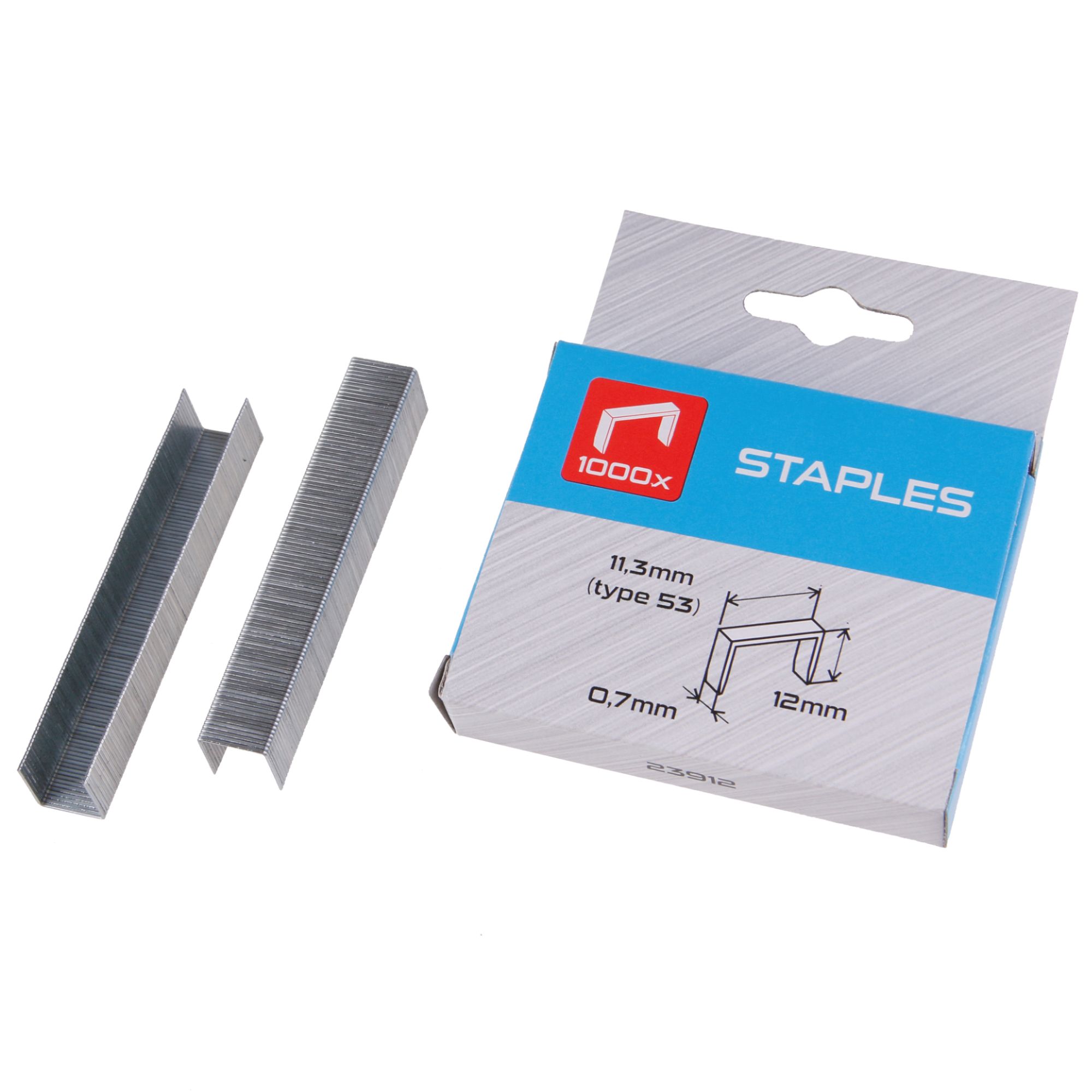Spony 11,3 x 0,7mm, 12mm, balení 1000ks, typ 53