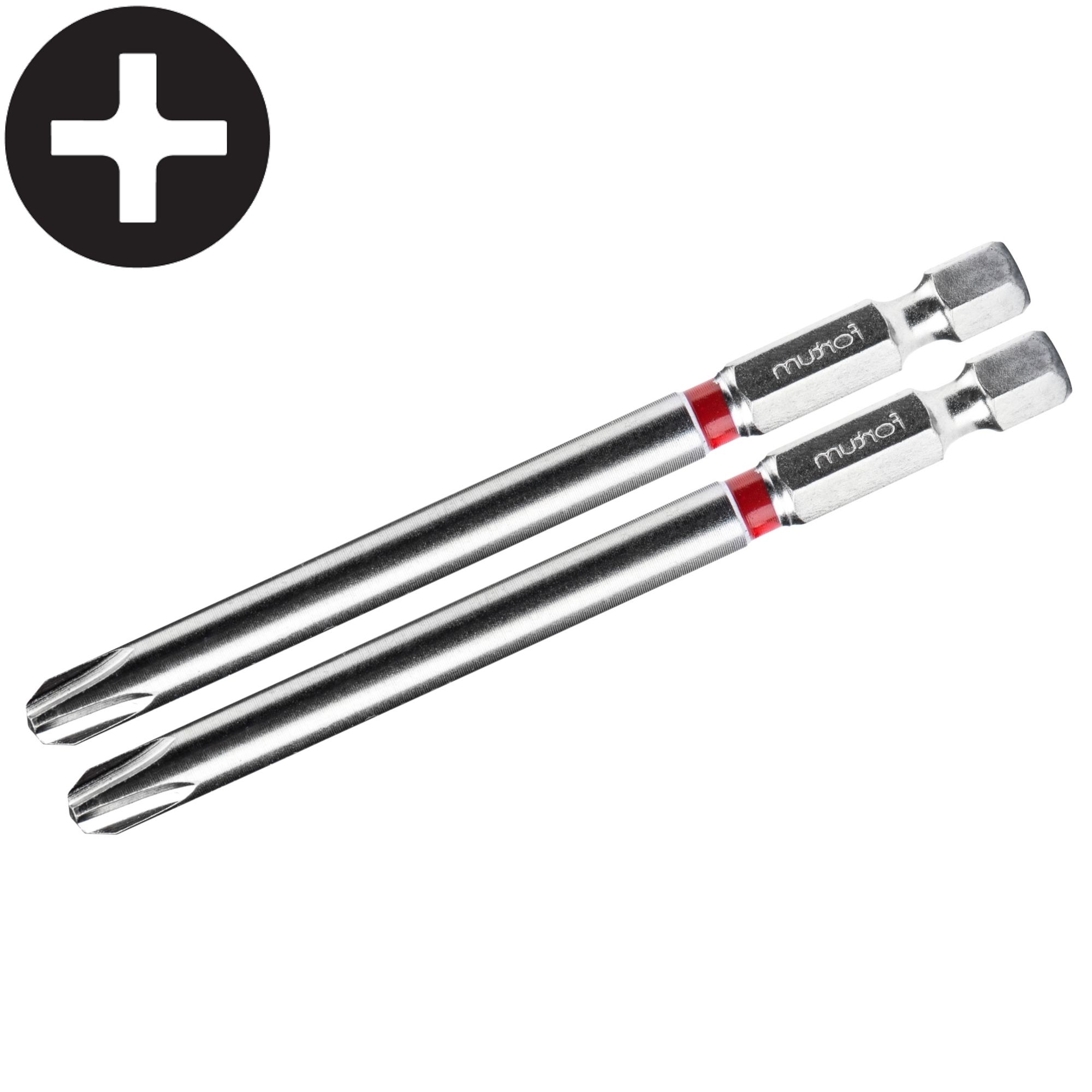 Bit prodloužený, PH 3, 90mm, sada 2ks, FORTUM