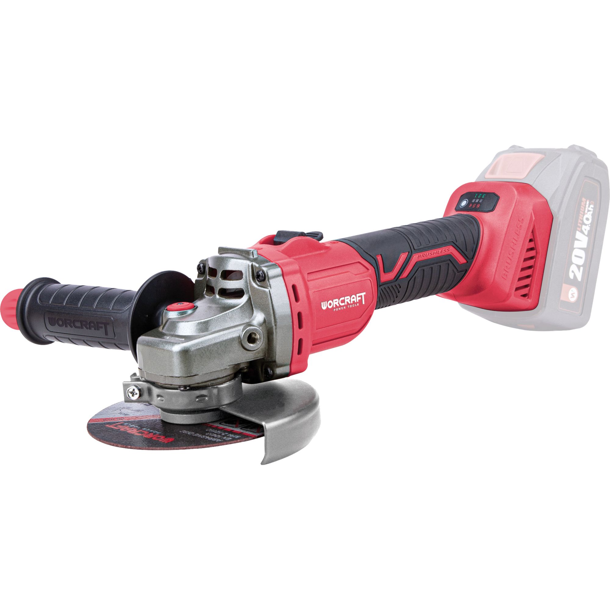 AKU bruska úhlová, 115mm, s regulací, 20V, BRUSHLESS, ShareSYS, WORCRAFT CAG-S20LiBS-115