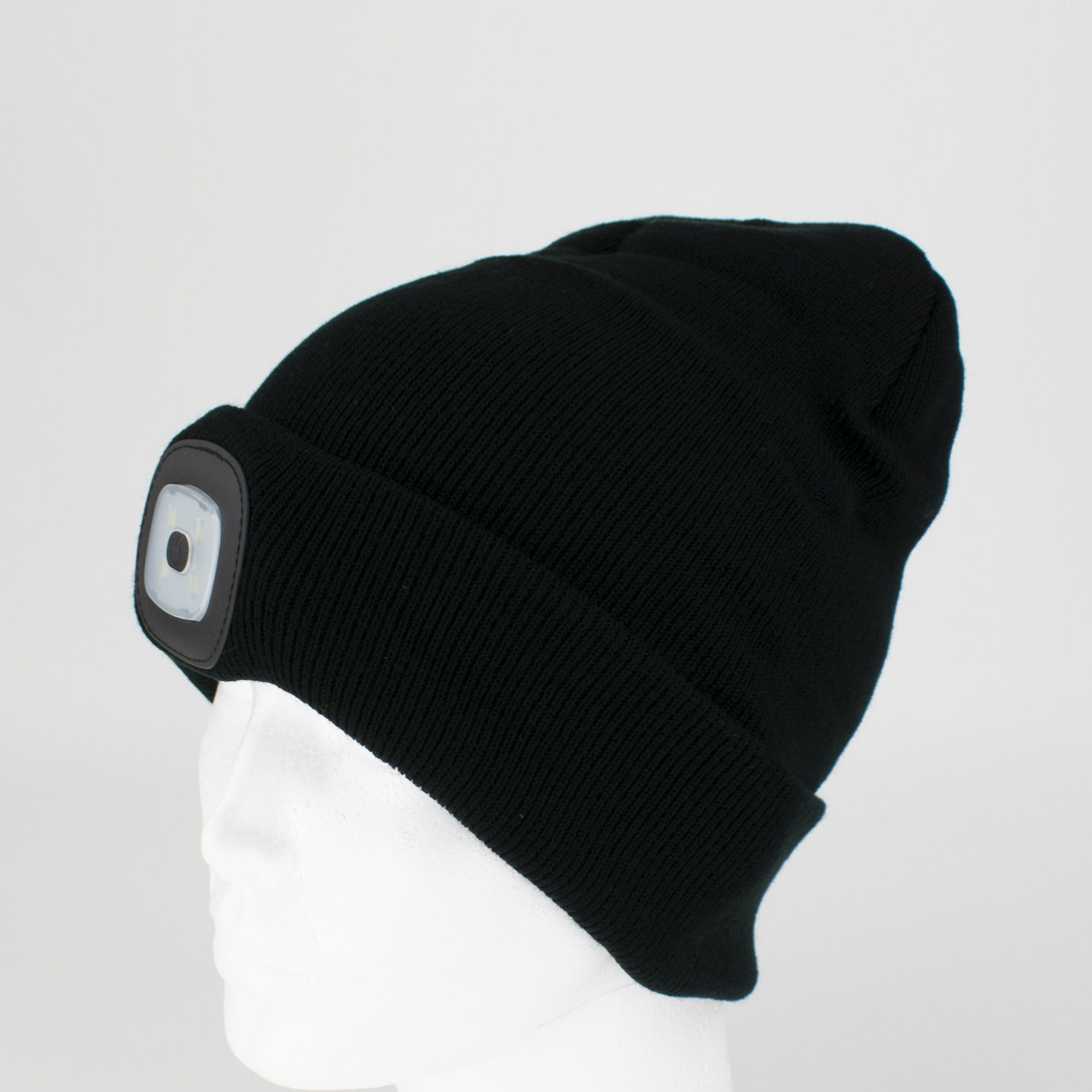 Čepice s LED čelovkou, 60lm, USB nabíjecí, UNI, černá, STREND PRO