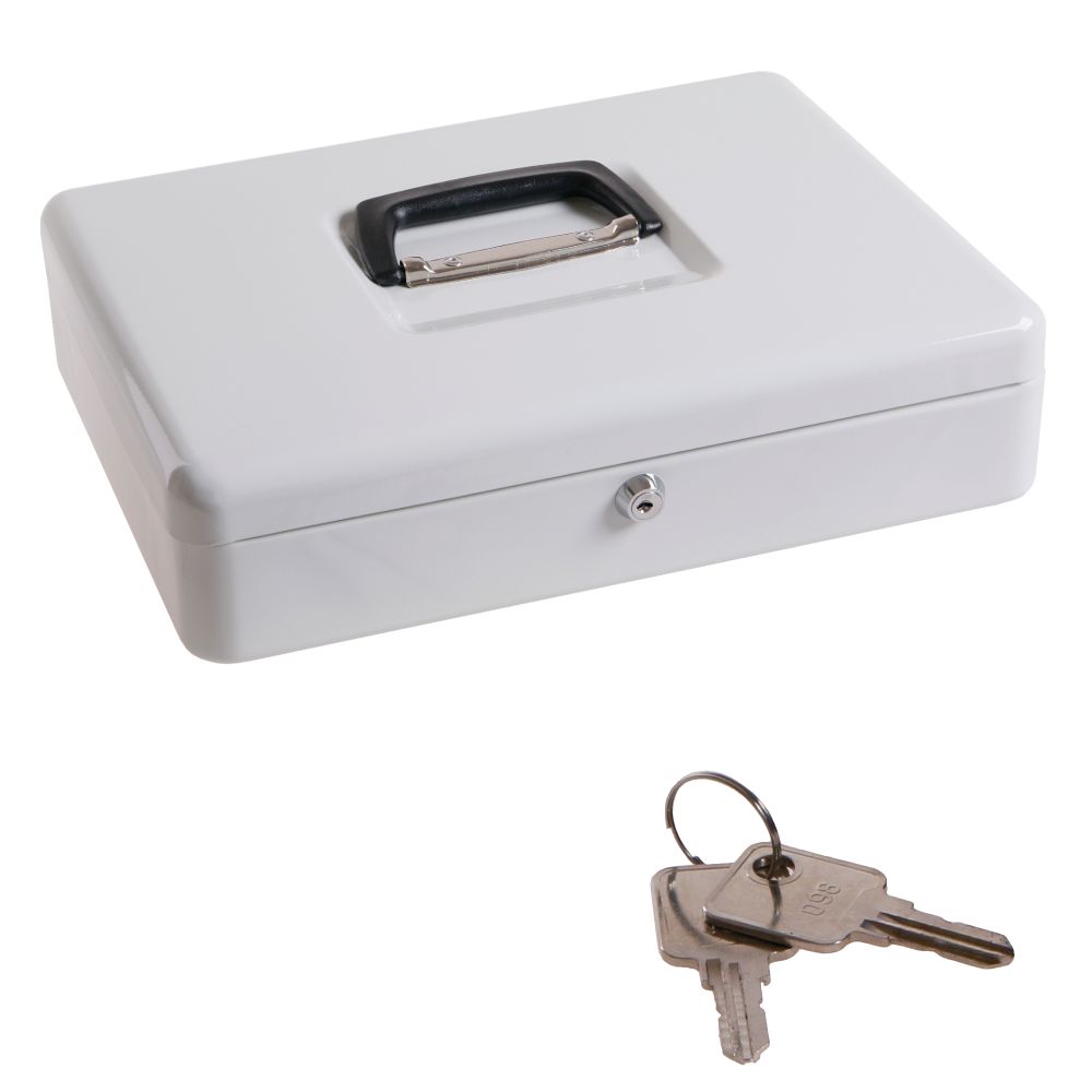 Pokladna kovová, 370x280x90mm, bílá