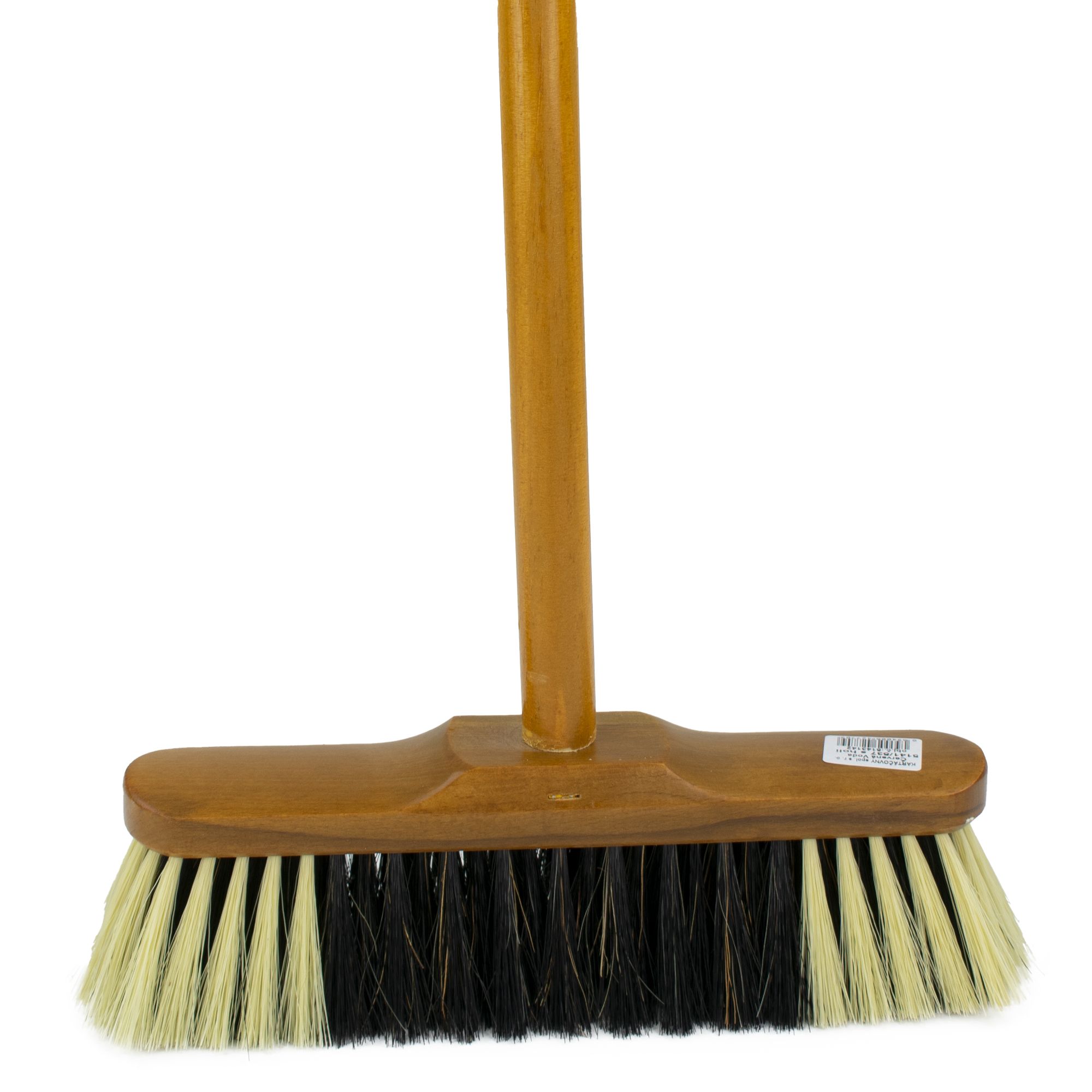 Smeták s násadou dřevěný mořený 5141/537, délka 28,5cm, vlákno směs