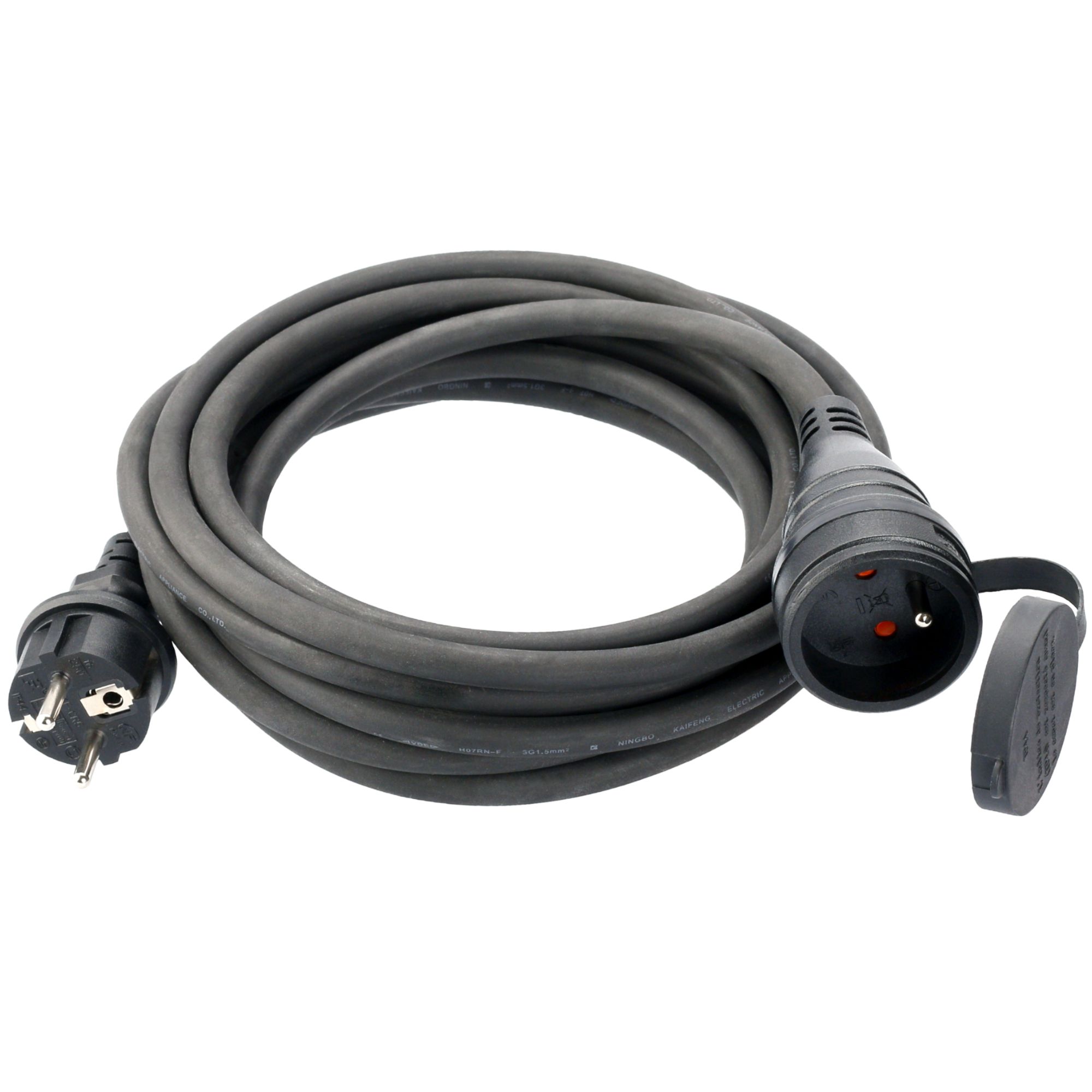 Prodlužovací kabel venkovní, 5m, 1 zás., 3x1,5mm, černý, IP44, FESTA INDUSTRY