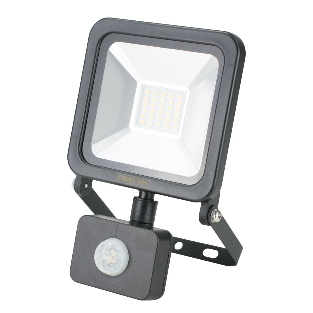 LED reflektor, SMD, 20W, 1600lm, 230V, černý, senzor, STREND PRO
