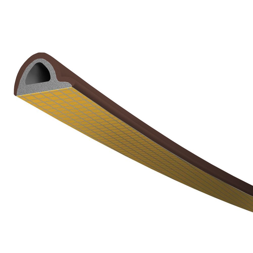 Těsnění okenní samolepicí, profil P, 9×5,5mm, hnědé, 2×3m, TRELLEBORG