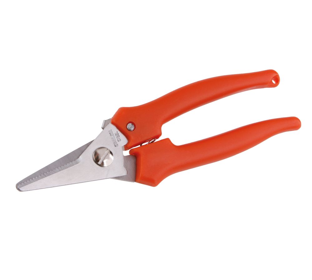 Zahradní nůžky aranžovací, 15cm, plast. rukojeť, INOX, rovné