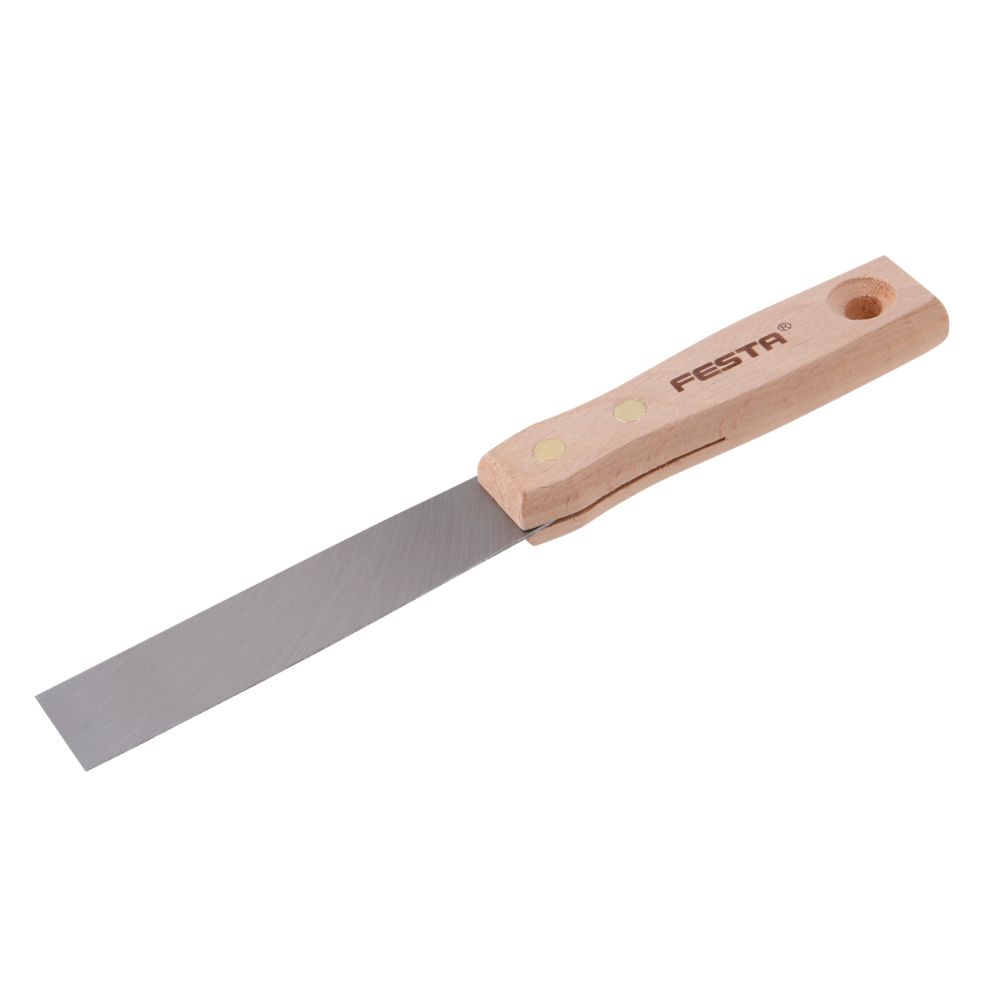 Špachtle ocelová, 30mm, dřevěná rukojeť, FESTA