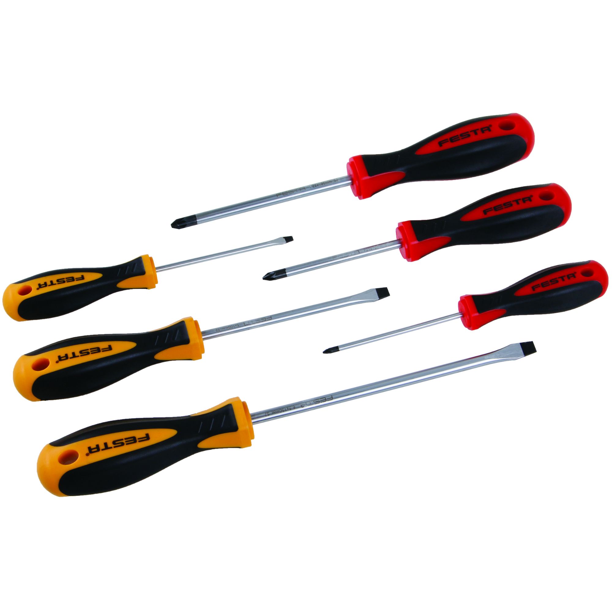 Sada šroubováků, ploché + PZ, 6ks, S2, FESTA