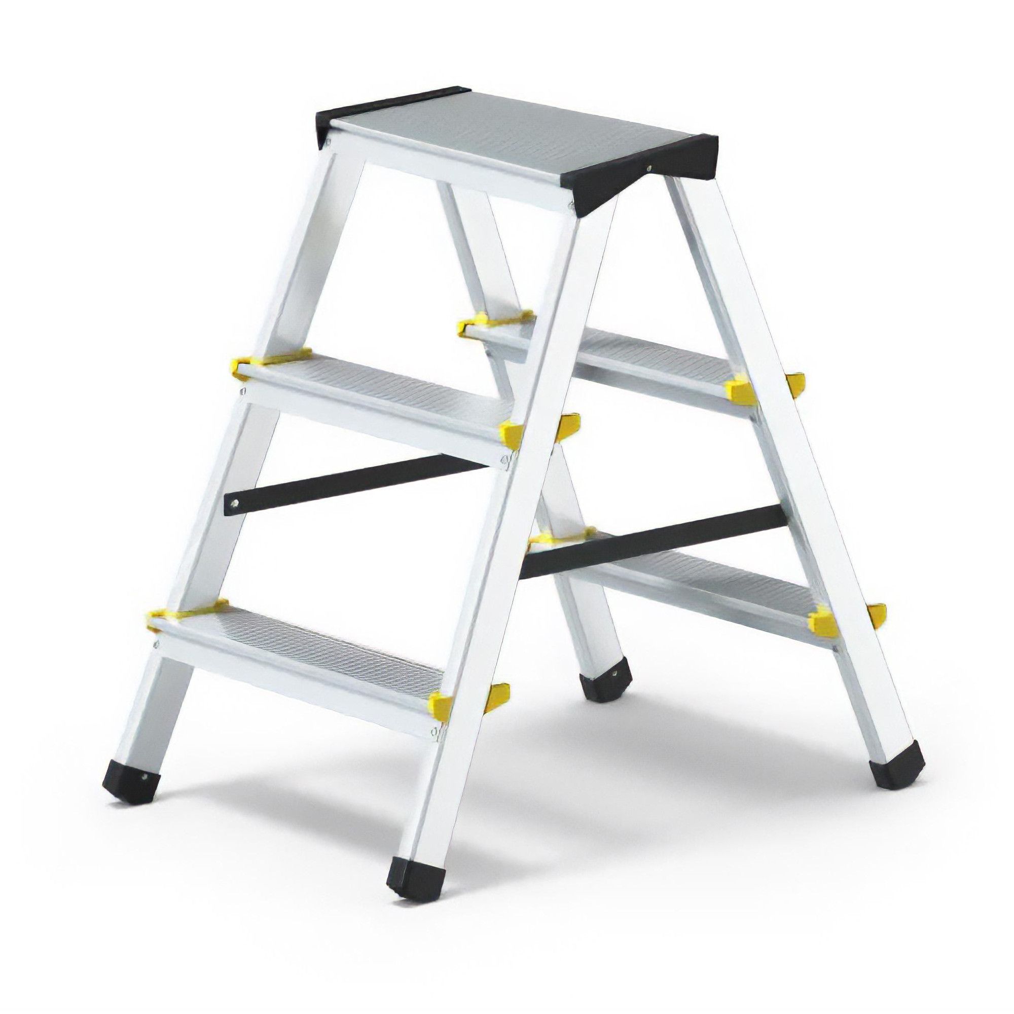 Schůdky oboustranné hliníkové 2×3 příčky, nosnost 150kg, PROFI, J.A.D TOOLS