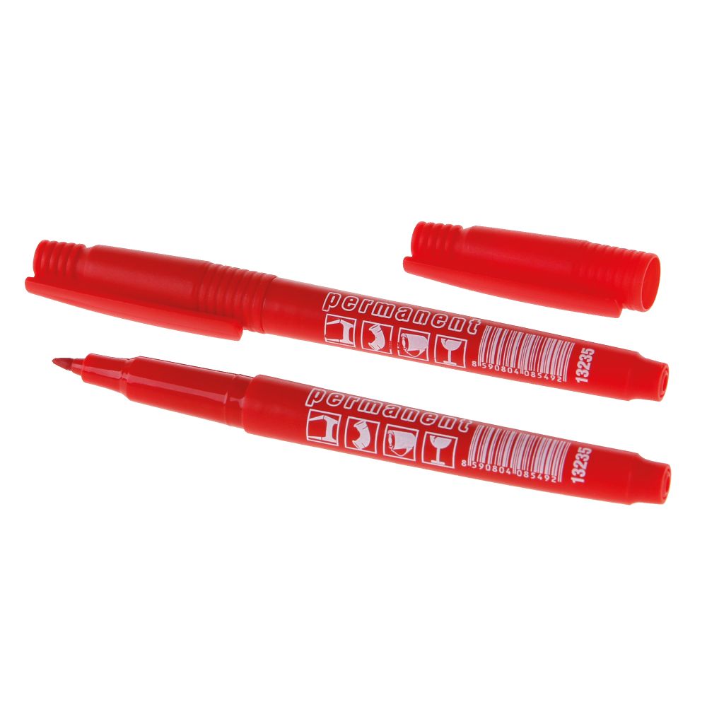 Značkovač permanentní, lihový, červený, jemný hrot