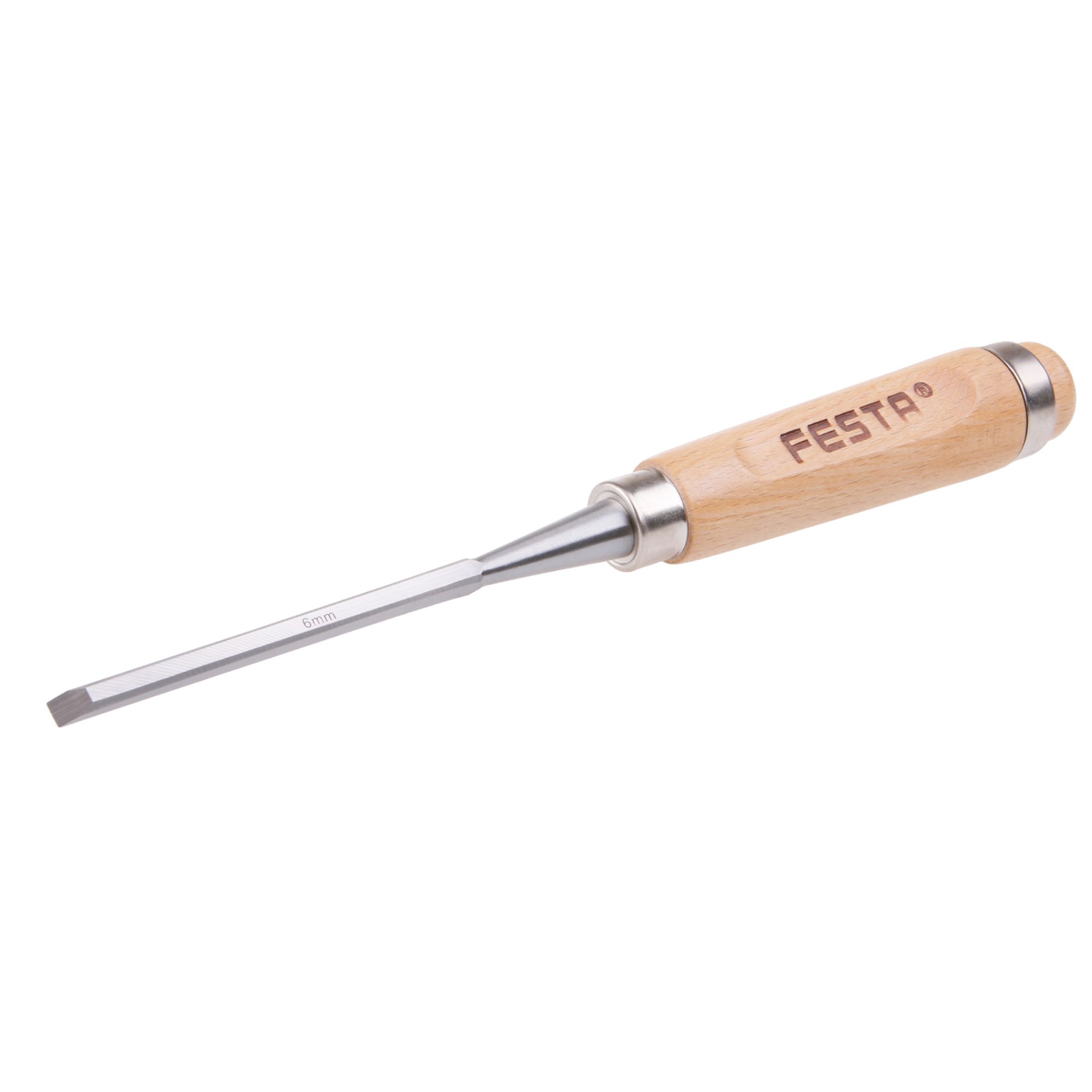 Dláto 6mm, CrV, dřevěná rukojeť, FESTA